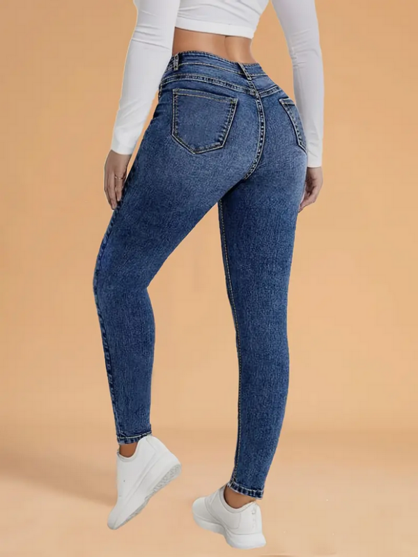 High-Waist Jeans mit Distressed-Look - Image 2